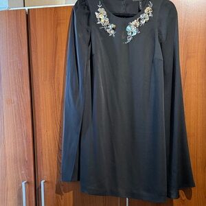 BCBGMaxAzria Black Dress with Floral Accents